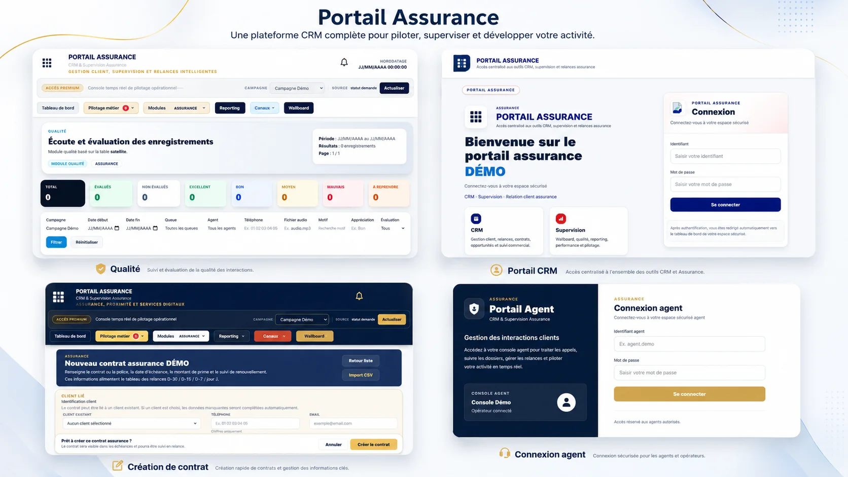 Portail CRM et assurance anonymisé